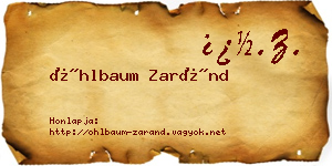 Öhlbaum Zaránd névjegykártya